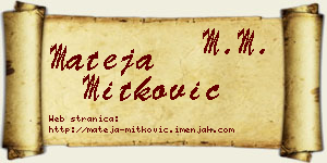 Mateja Mitković vizit kartica